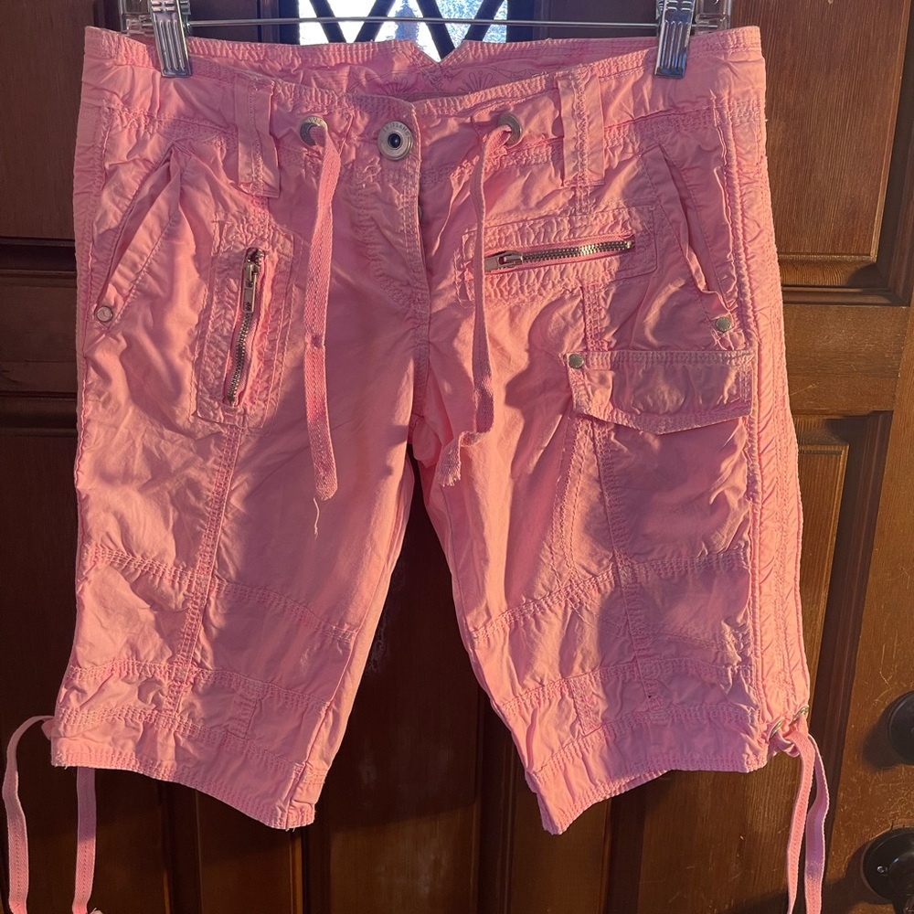 Bubble gum pink River Island 100% cotton cargo shorts